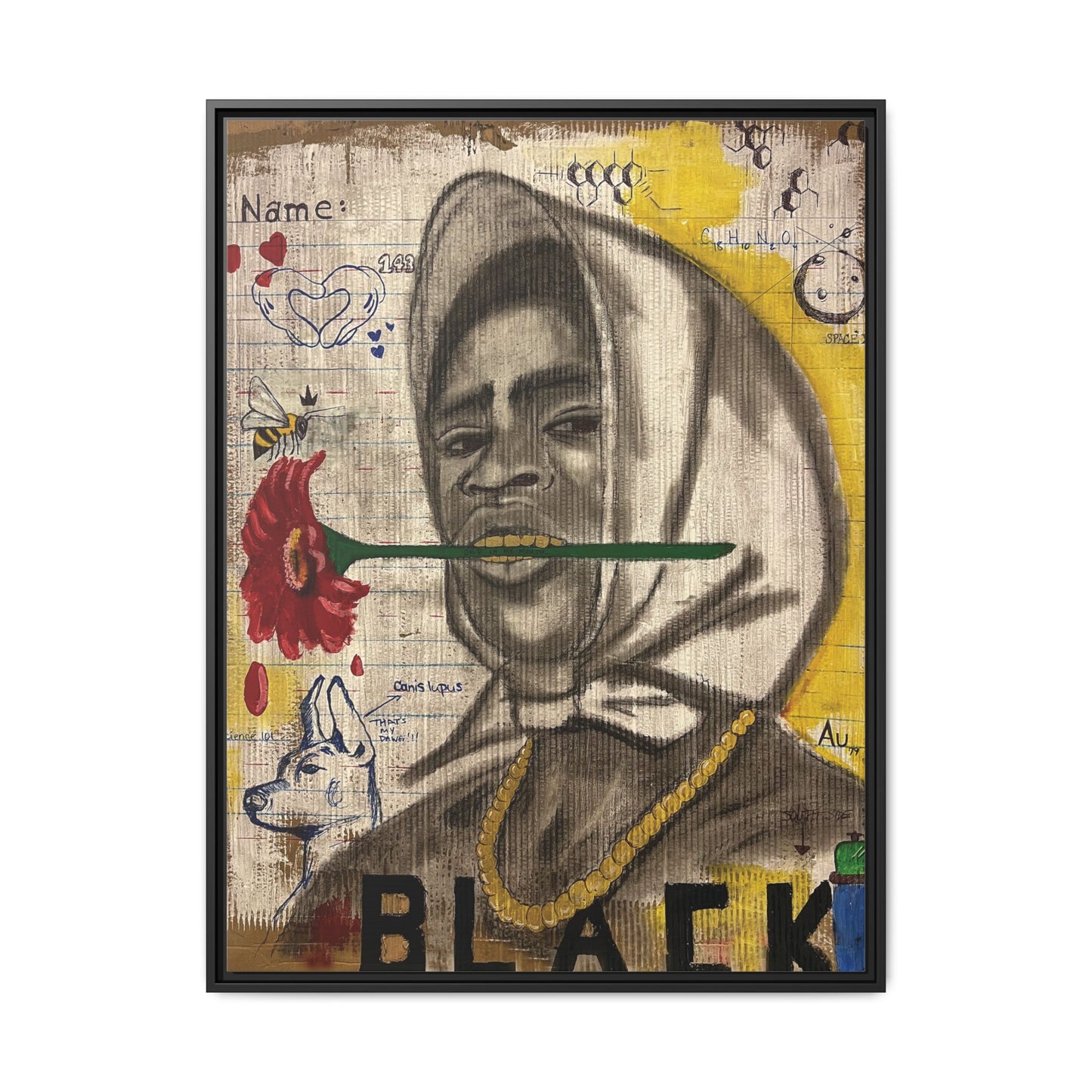 Gold In My Mouth -Framed Matte Canvas Art