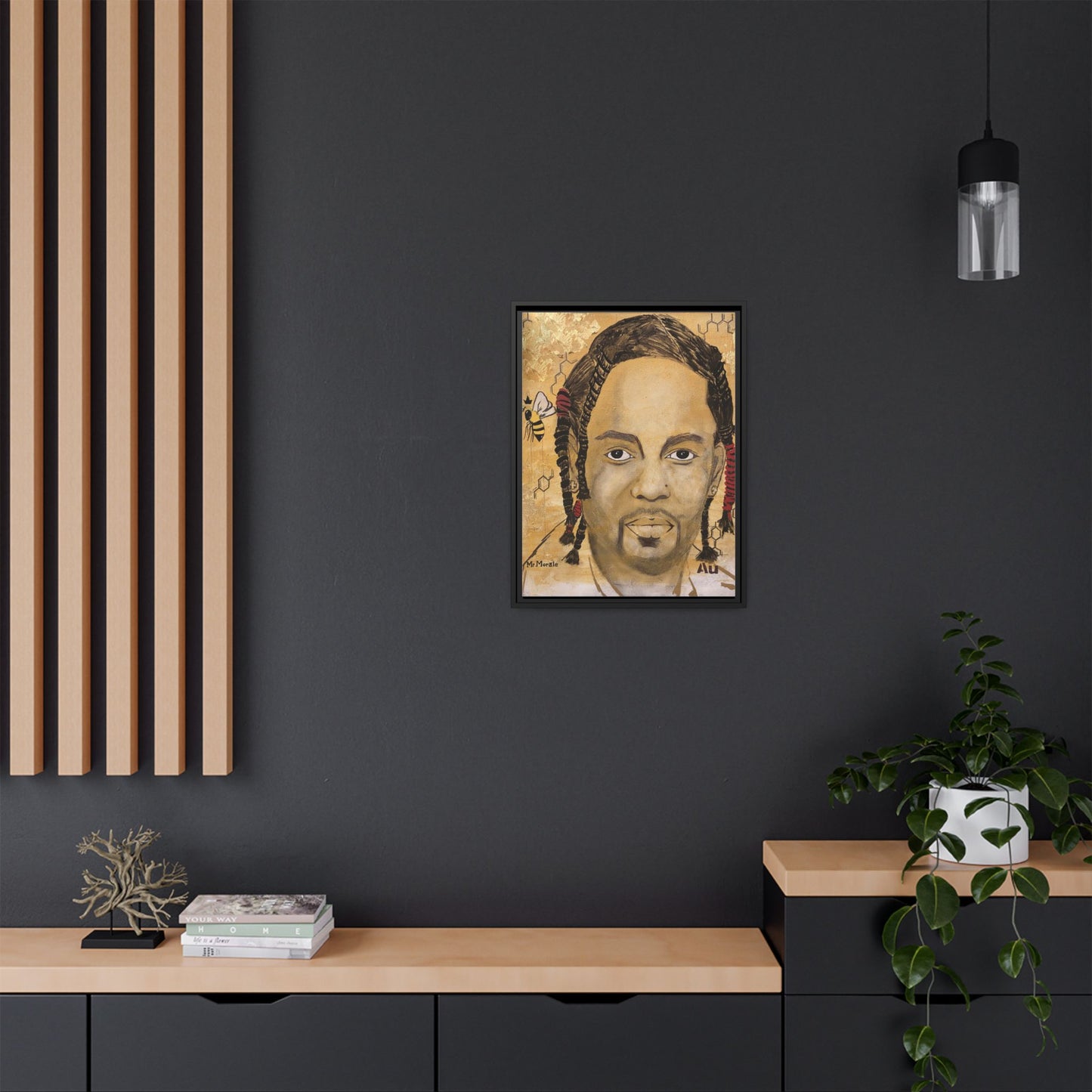 Mr. Morale- Gold "Au" Series Framed Matte Canvas Art
