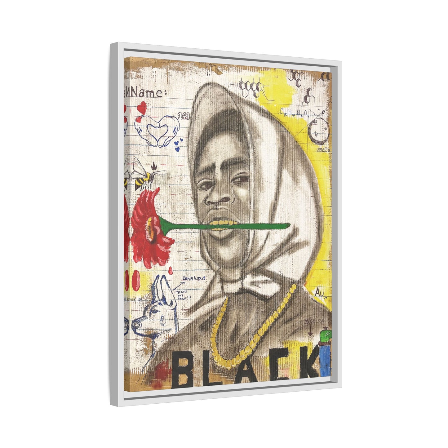 Gold In My Mouth -Framed Matte Canvas Art