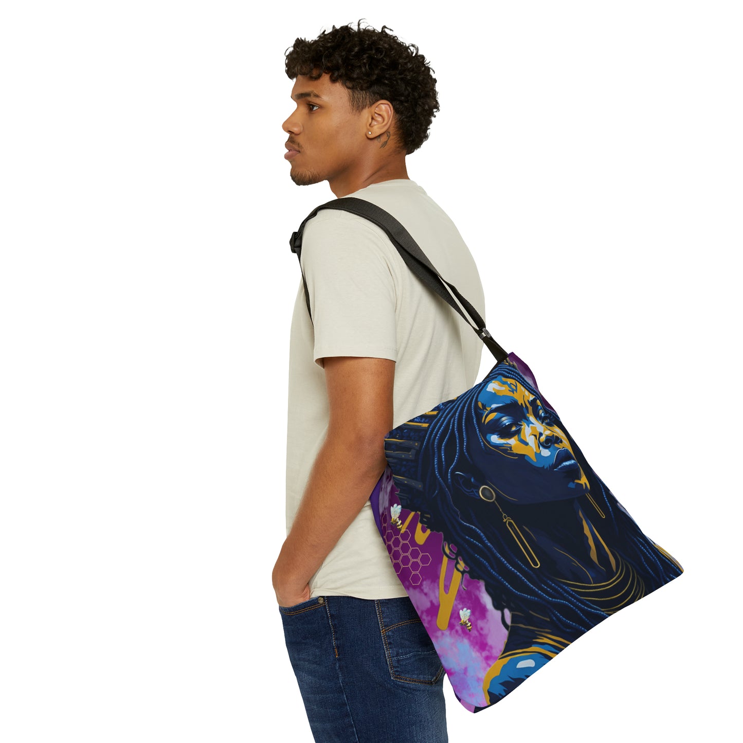 New Type Violet Adjustable Tote Bag (AOP)