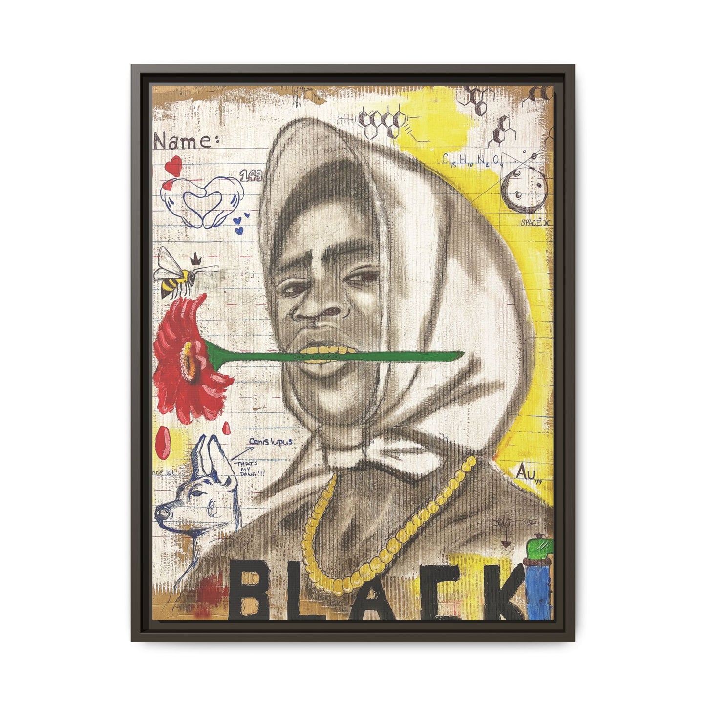 Gold In My Mouth -Framed Matte Canvas Art