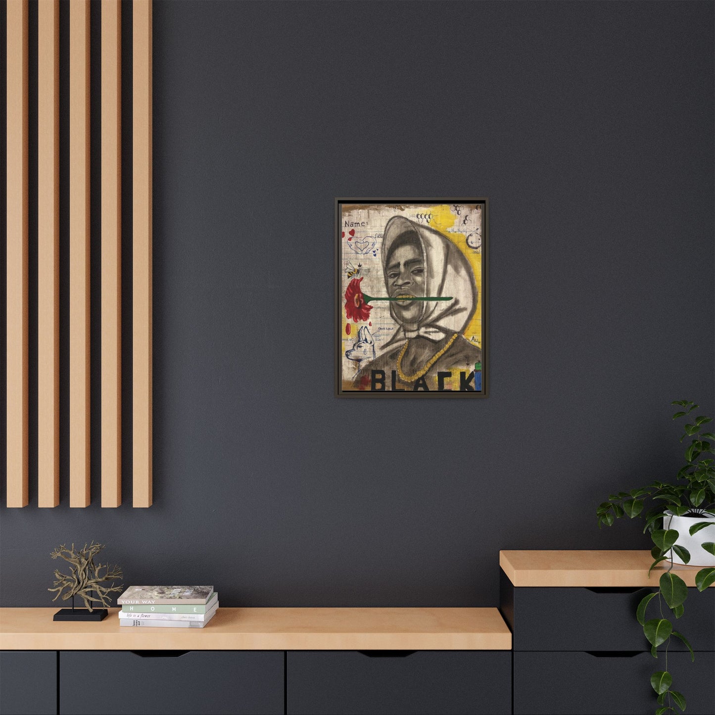 Gold In My Mouth -Framed Matte Canvas Art
