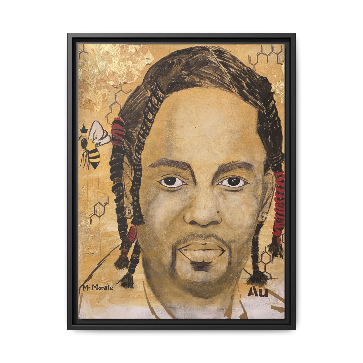 Mr. Morale- Gold "Au" Series Framed Matte Canvas Art