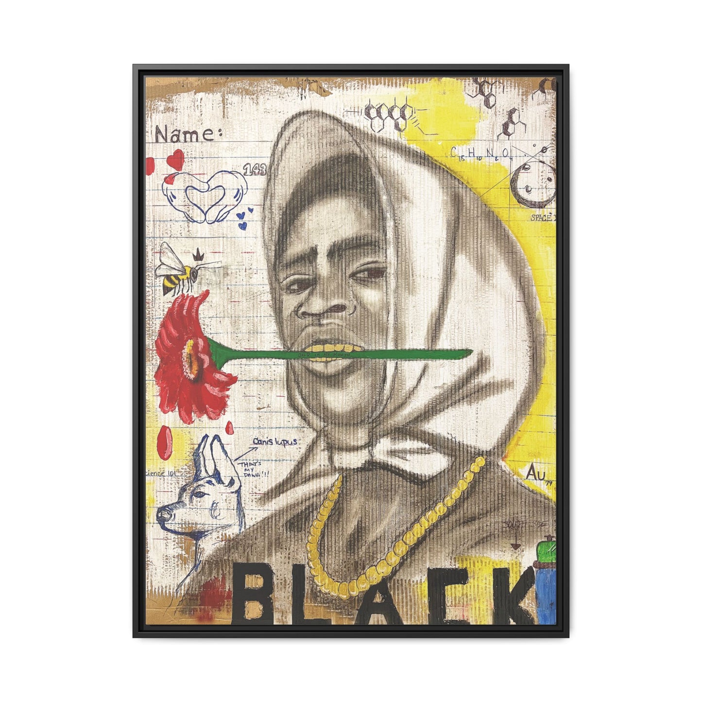 Gold In My Mouth -Framed Matte Canvas Art
