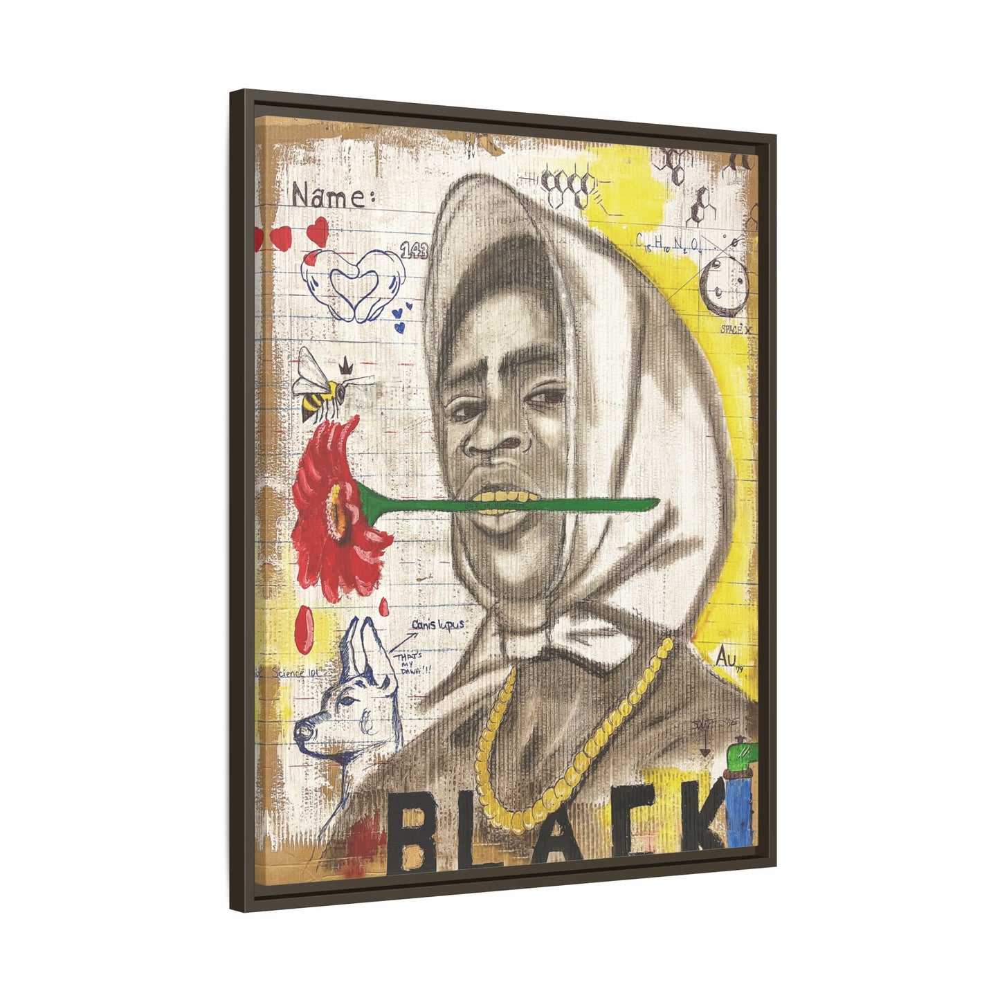 Gold In My Mouth -Framed Matte Canvas Art