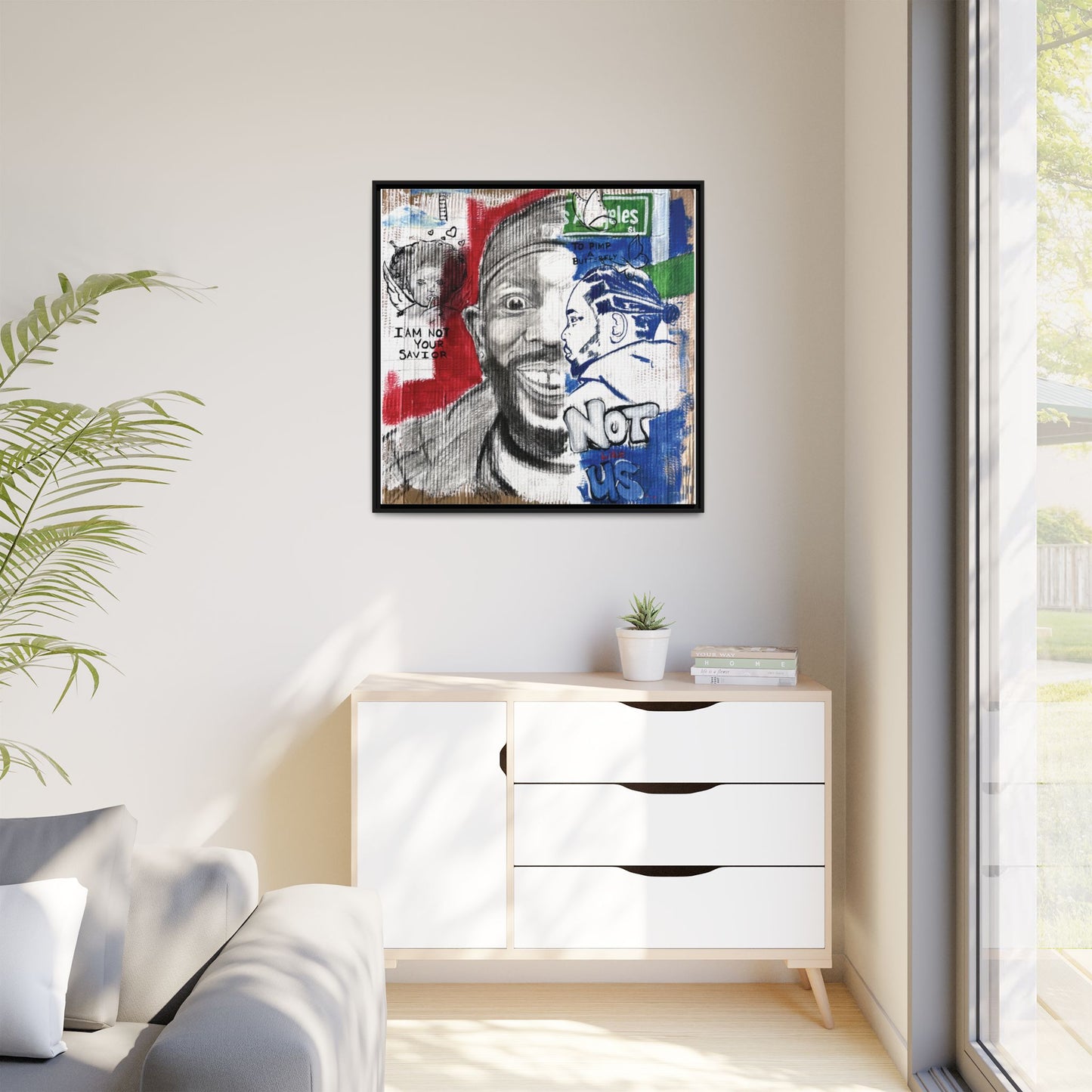 Kendrick Sketch #01- Framed Canvas Art Print