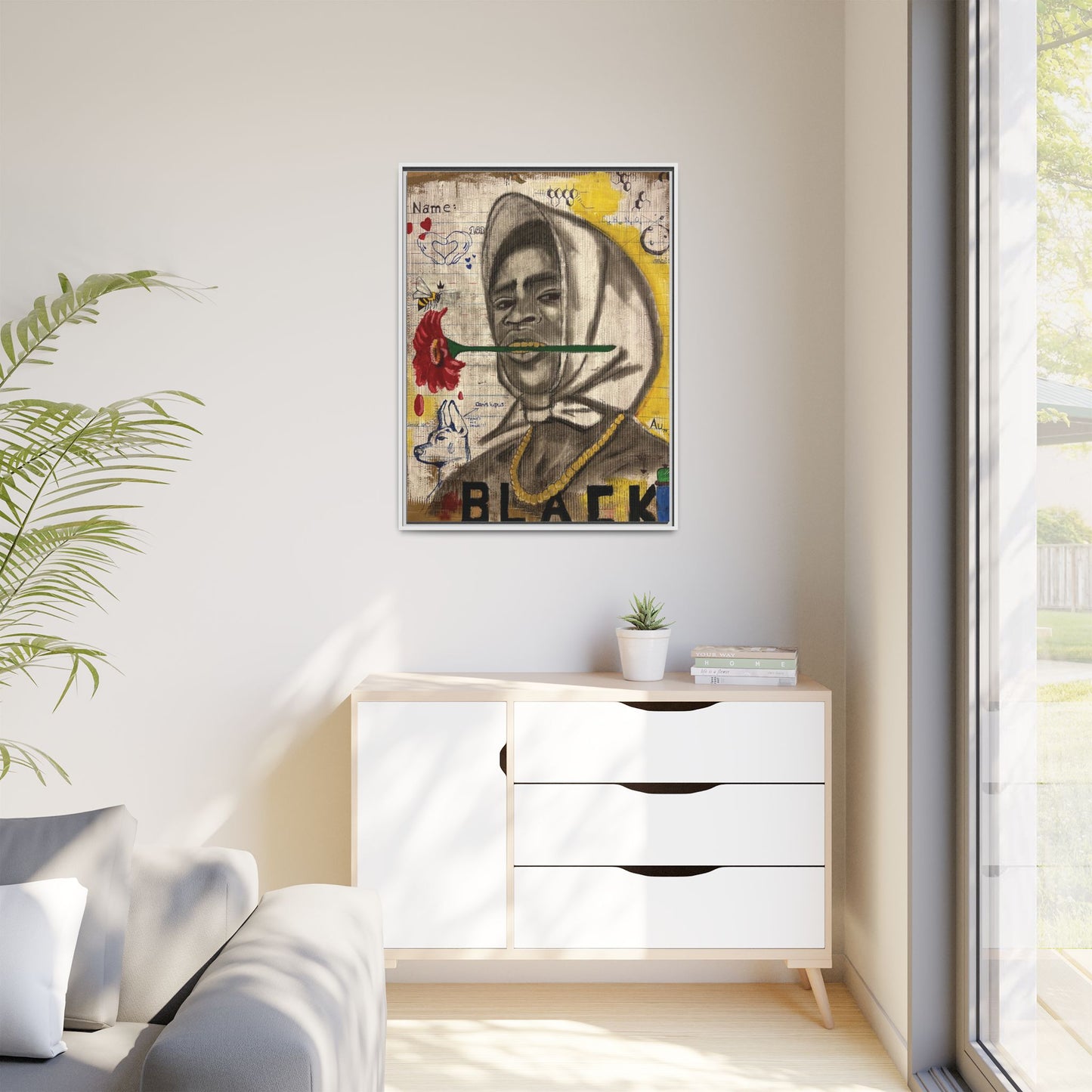 Gold In My Mouth -Framed Matte Canvas Art