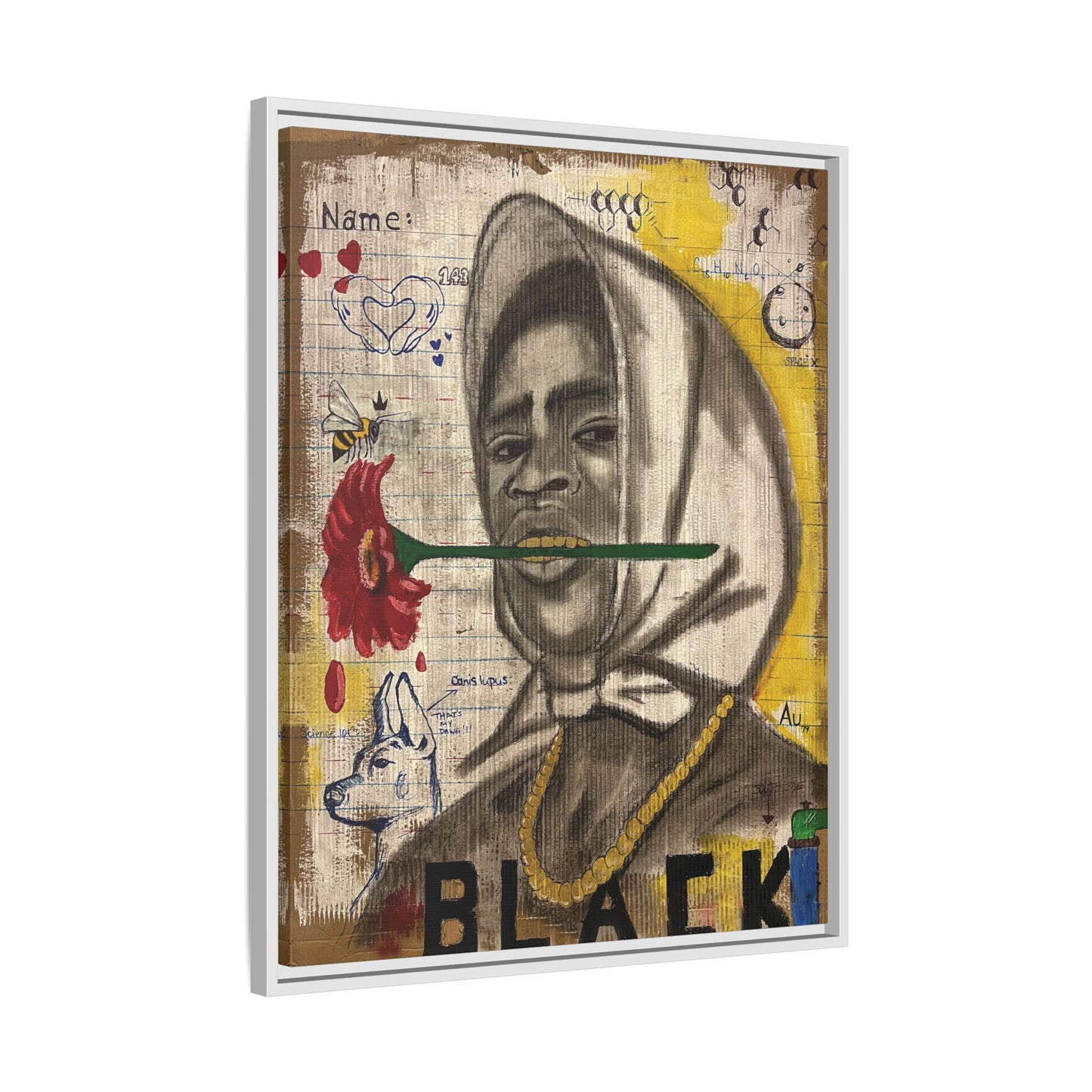 Gold In My Mouth -Framed Matte Canvas Art