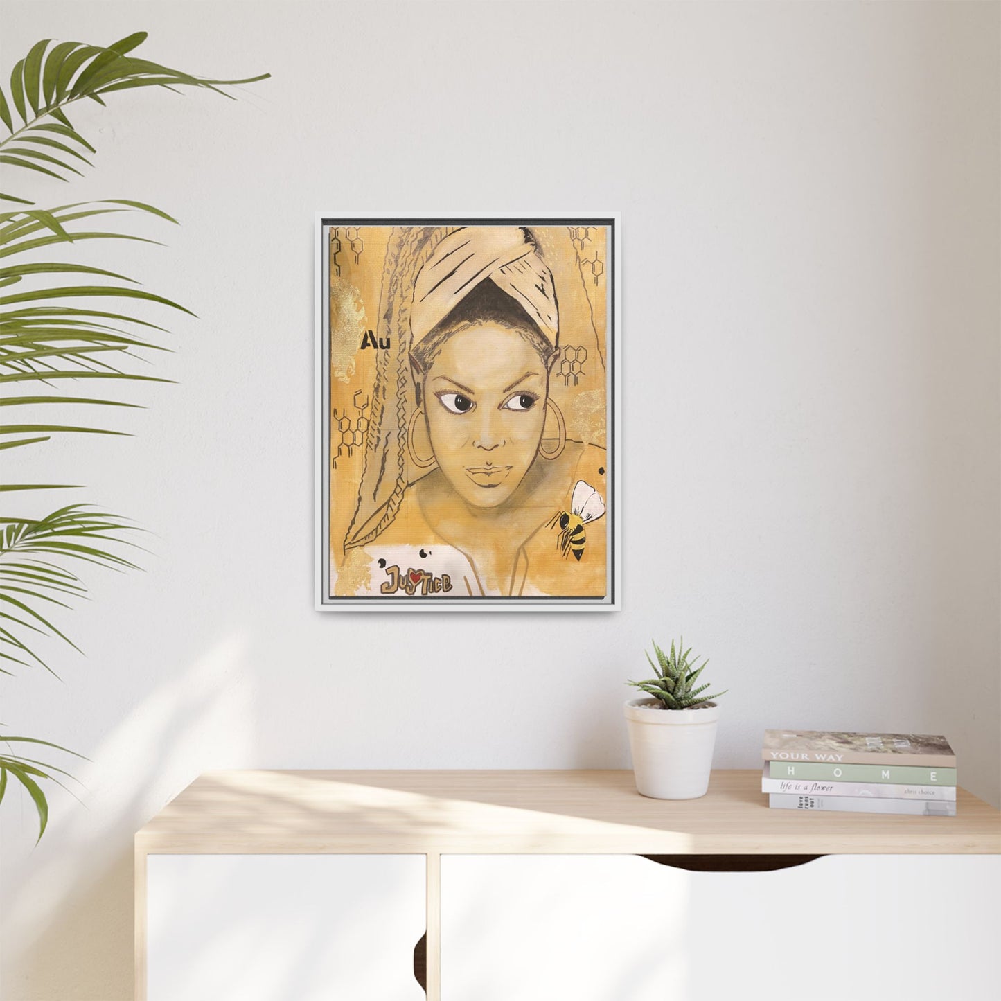 Janet Jackson- Gold "Au" Series Framed Multi-Color Matte Canvas Art -