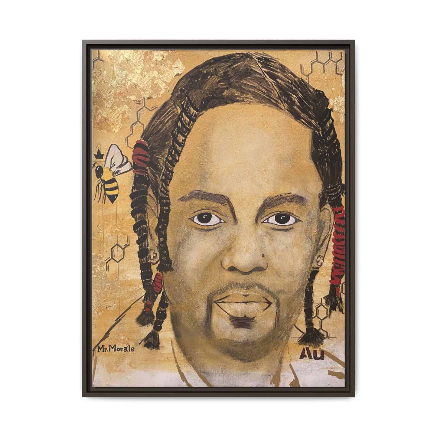 Mr. Morale- Gold "Au" Series Framed Matte Canvas Art