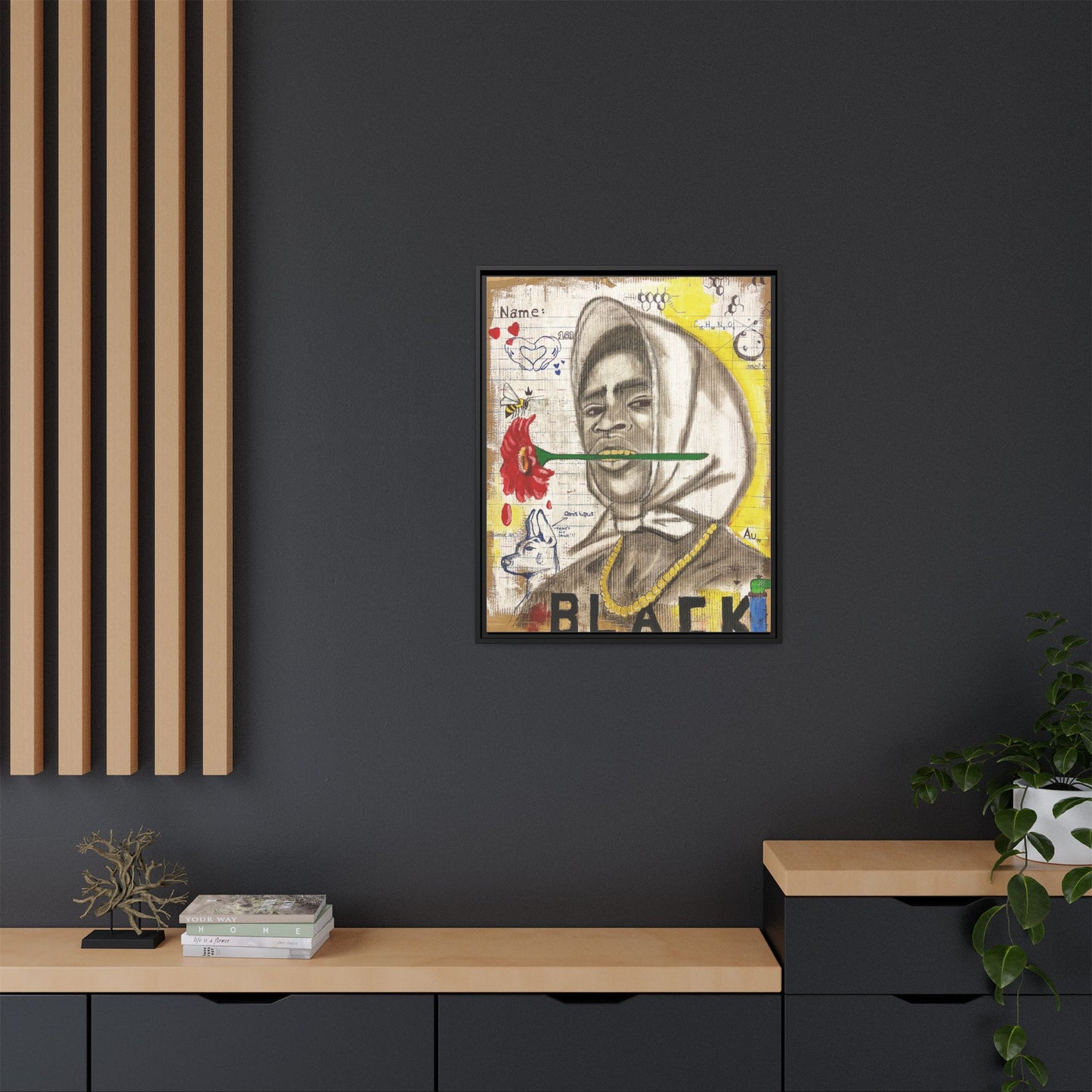 Gold In My Mouth -Framed Matte Canvas Art