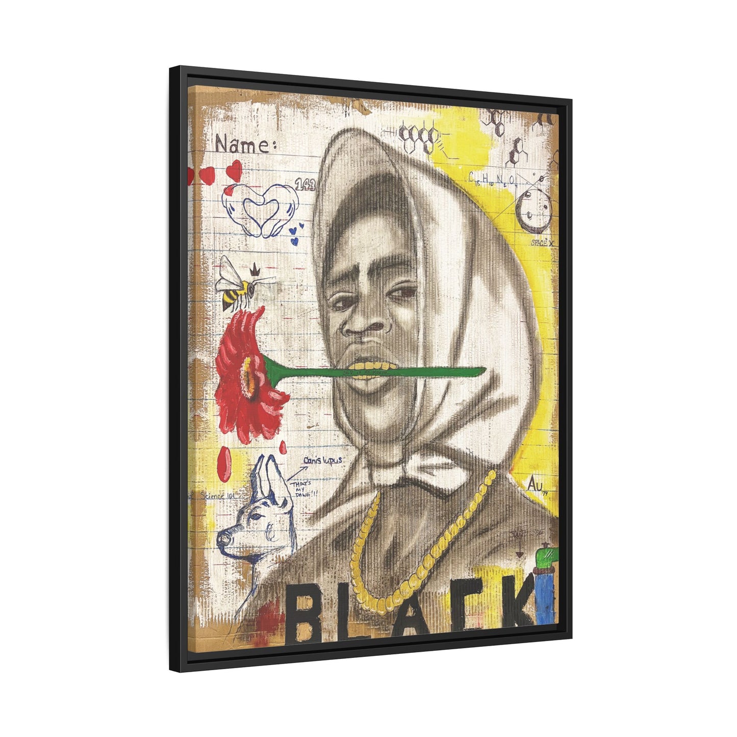 Gold In My Mouth -Framed Matte Canvas Art