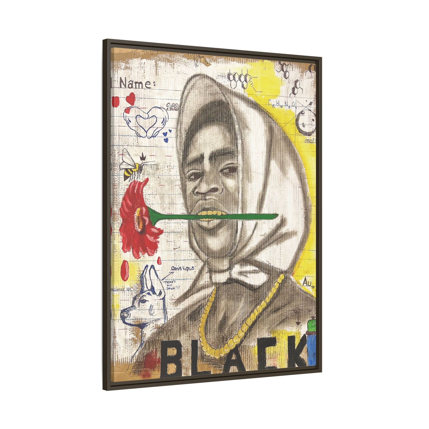 Gold In My Mouth -Framed Matte Canvas Art