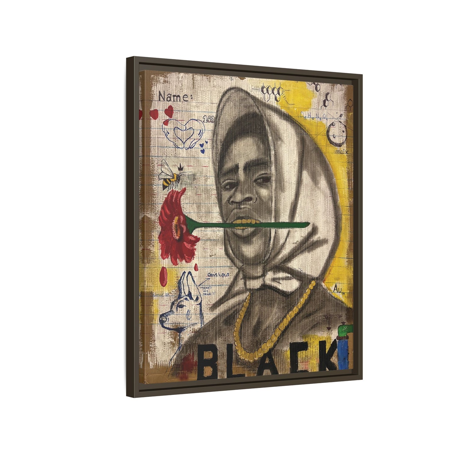 Gold In My Mouth -Framed Matte Canvas Art