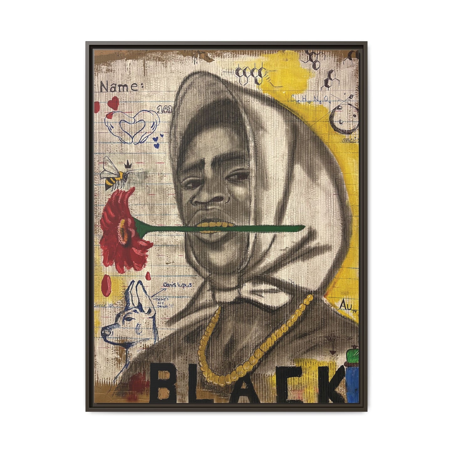 Gold In My Mouth -Framed Matte Canvas Art
