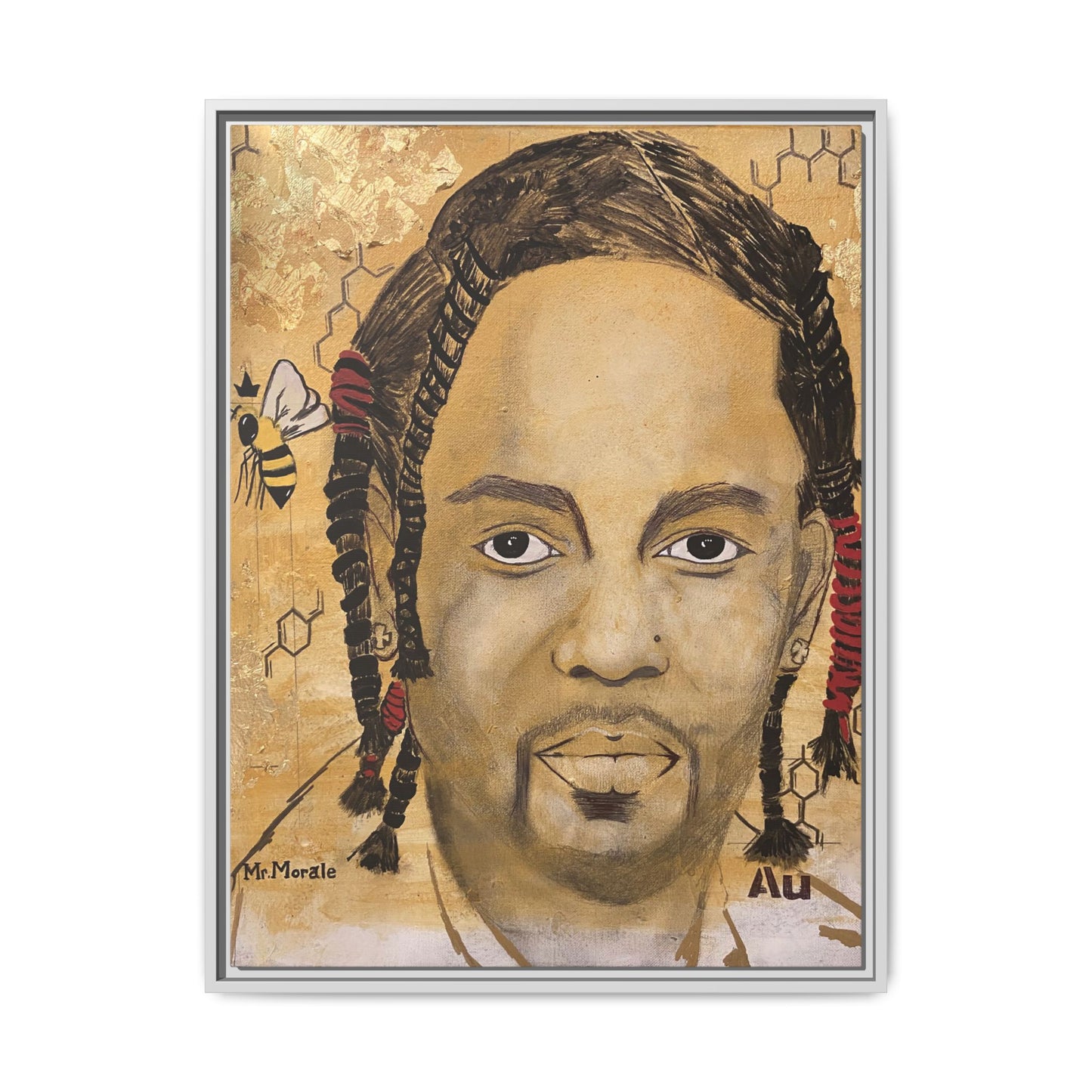 Mr. Morale- Gold "Au" Series Framed Matte Canvas Art