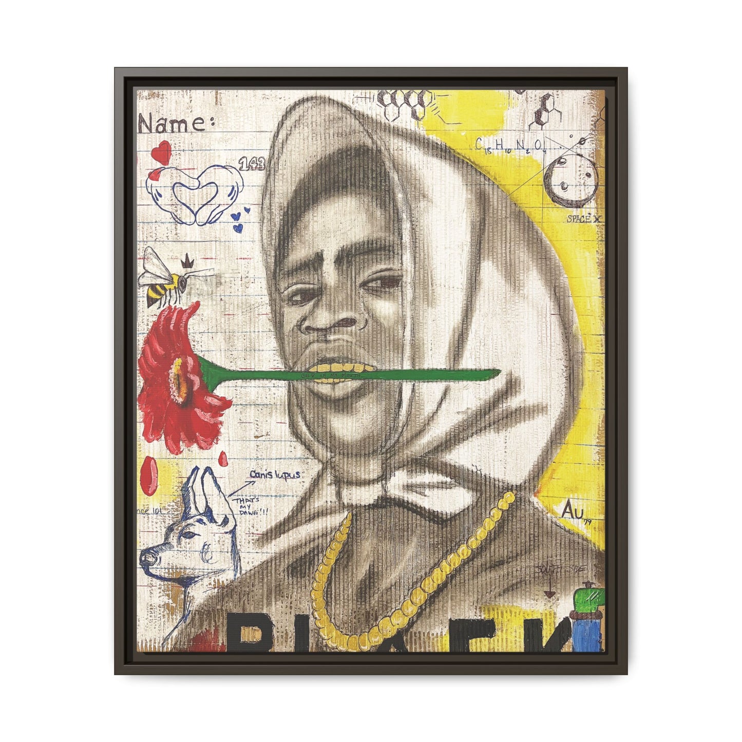 Gold In My Mouth -Framed Matte Canvas Art