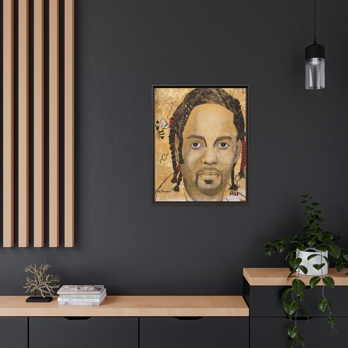 Mr. Morale- Gold "Au" Series Framed Matte Canvas Art