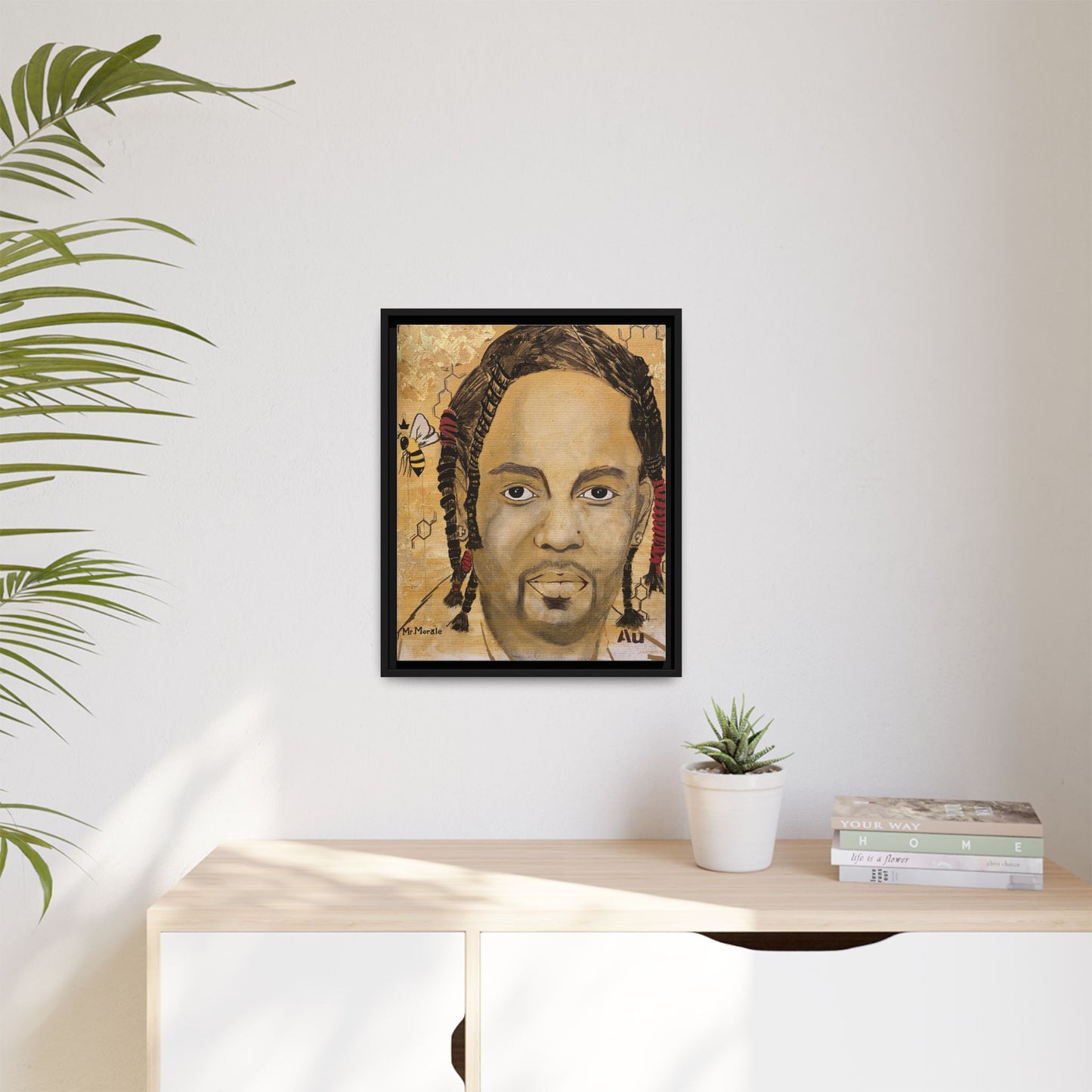 Mr. Morale- Gold "Au" Series Framed Matte Canvas Art