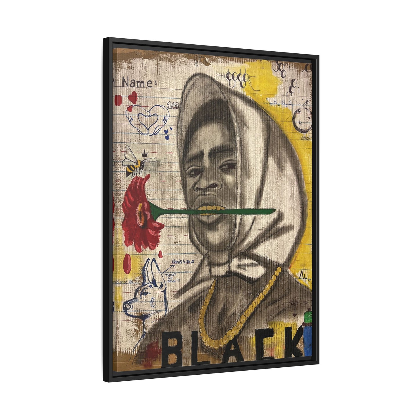 Gold In My Mouth -Framed Matte Canvas Art