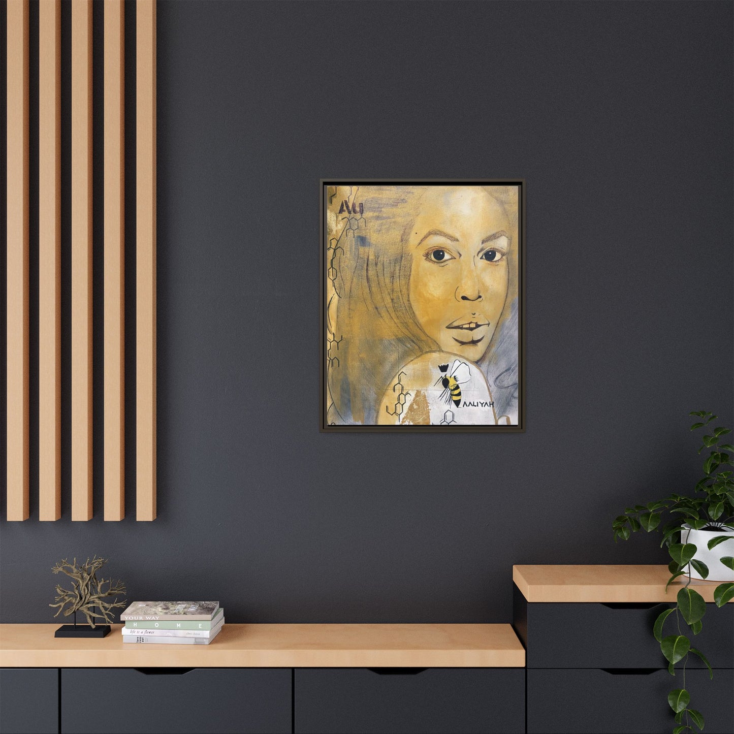Aaliyah -Multi-Color Framed Matte Canvas
