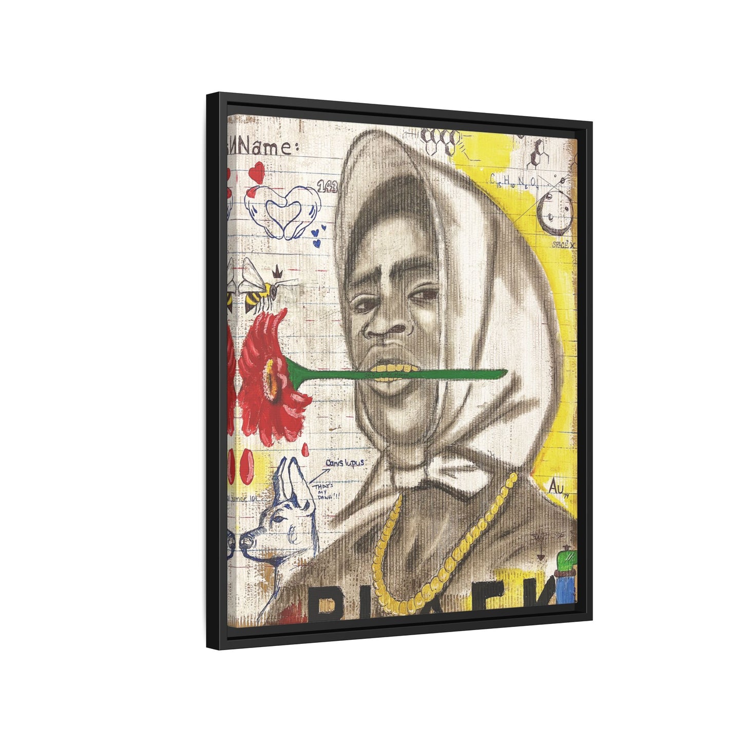 Gold In My Mouth -Framed Matte Canvas Art