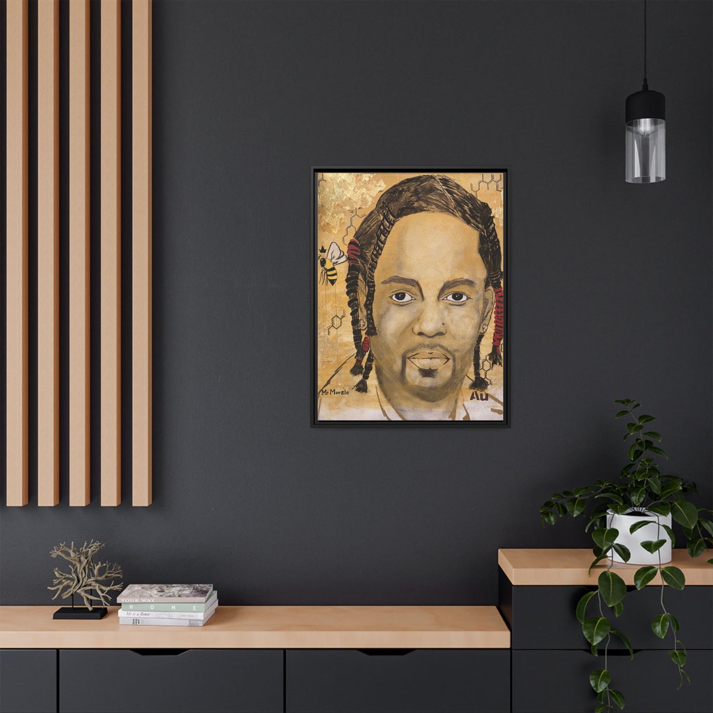 Mr. Morale- Gold "Au" Series Framed Matte Canvas Art