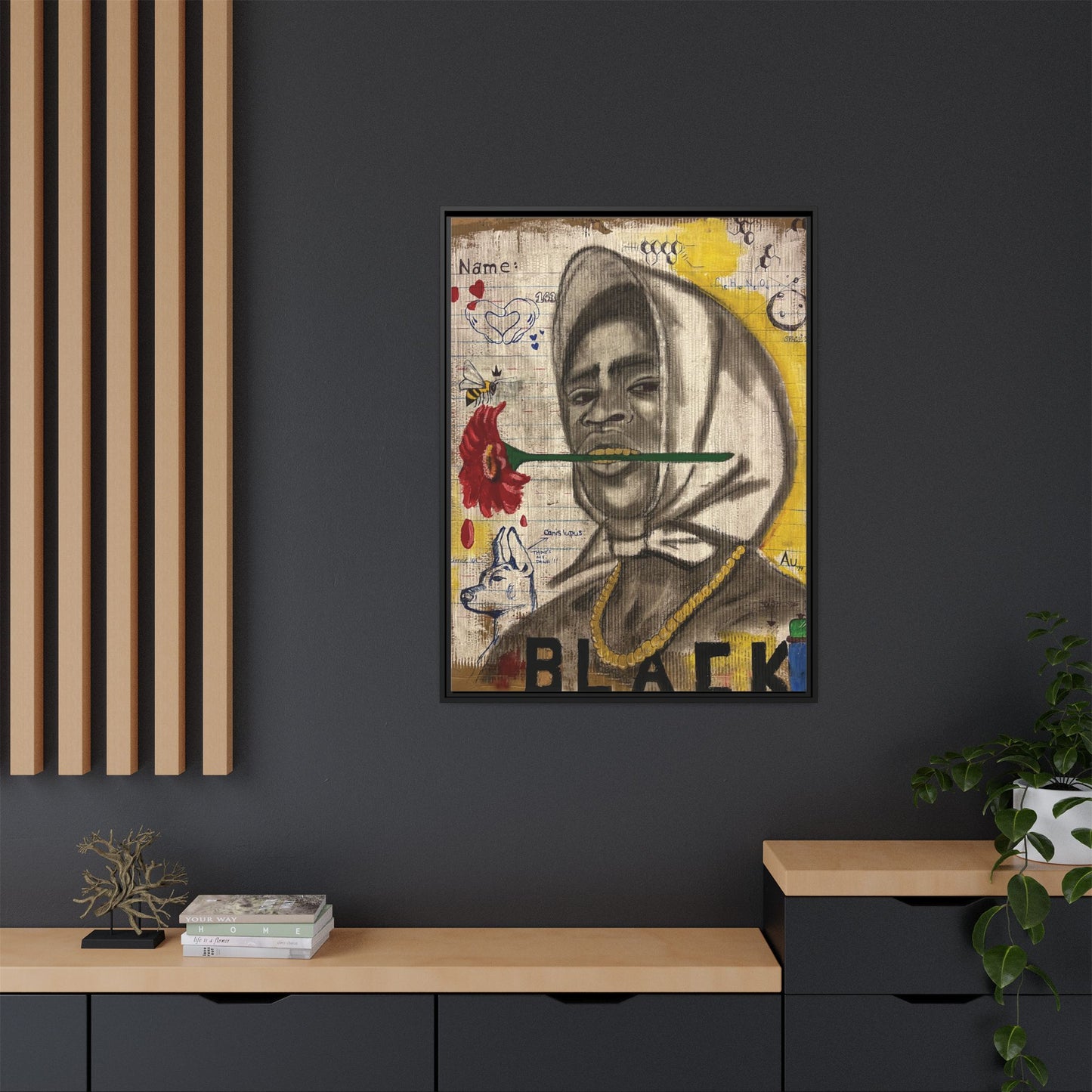 Gold In My Mouth -Framed Matte Canvas Art