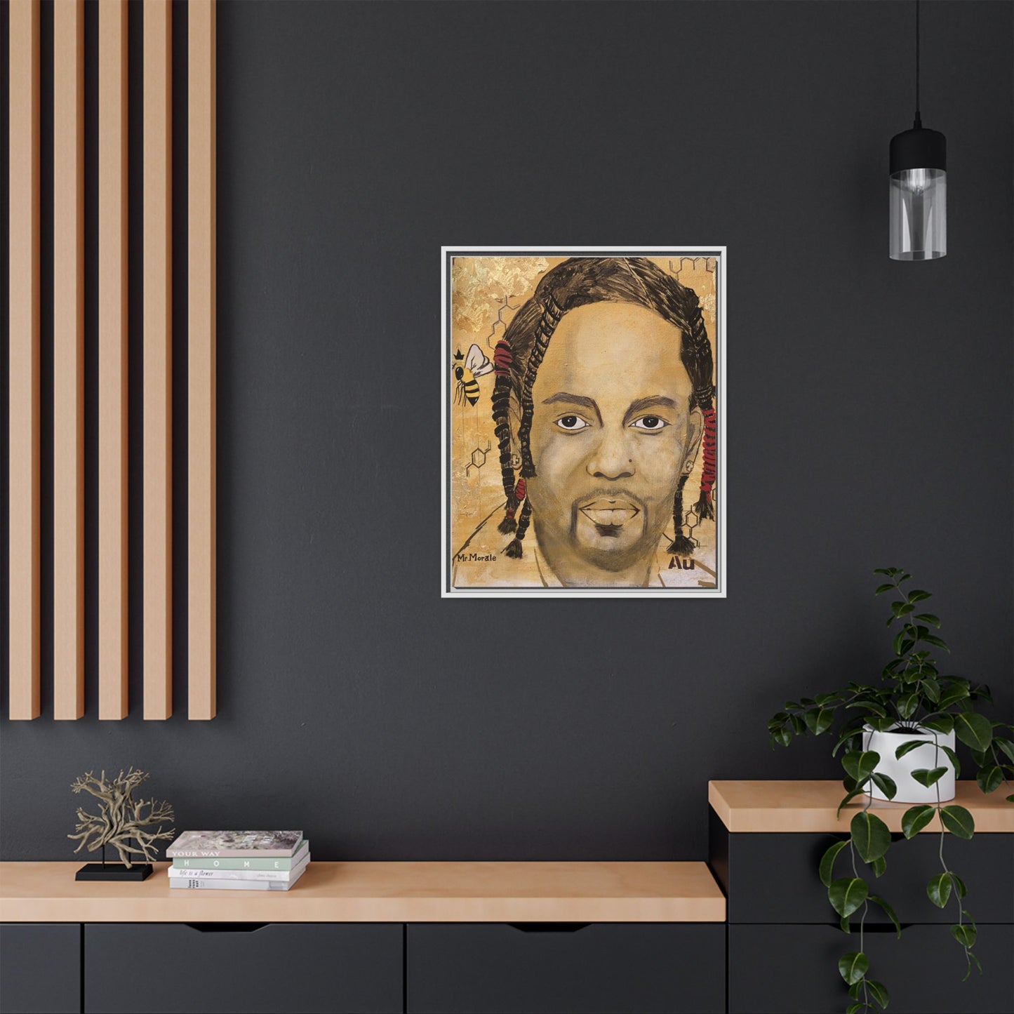 Mr. Morale- Gold "Au" Series Framed Matte Canvas Art