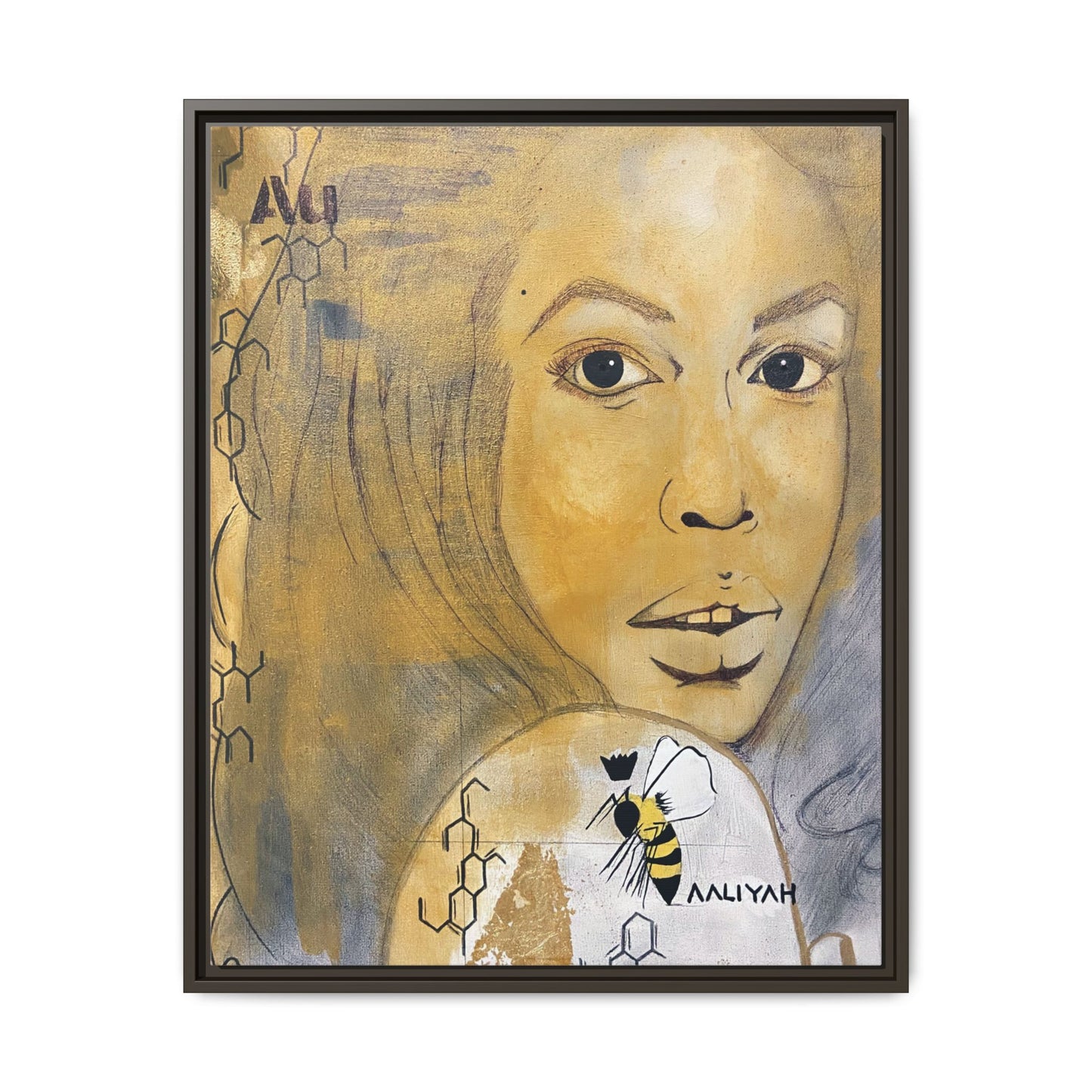 Aaliyah -Multi-Color Framed Matte Canvas