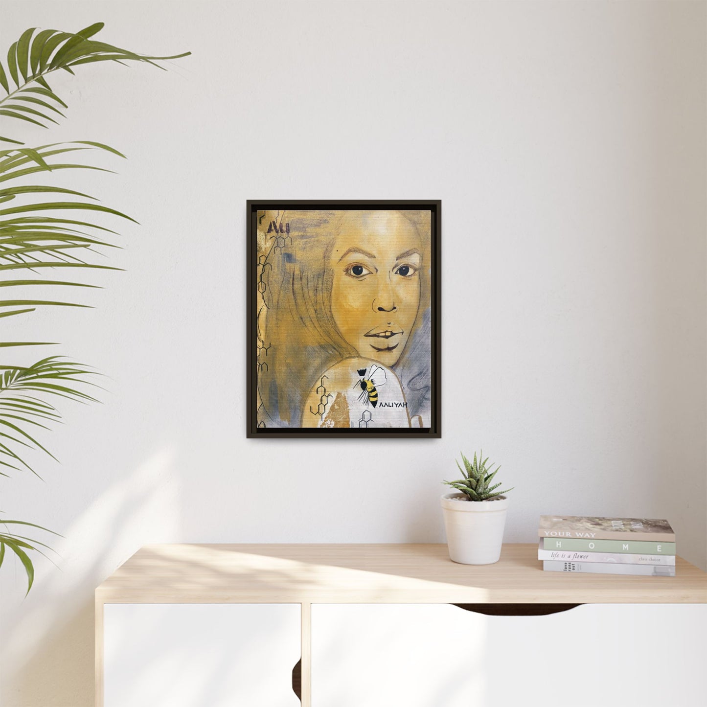 Aaliyah -Multi-Color Framed Matte Canvas
