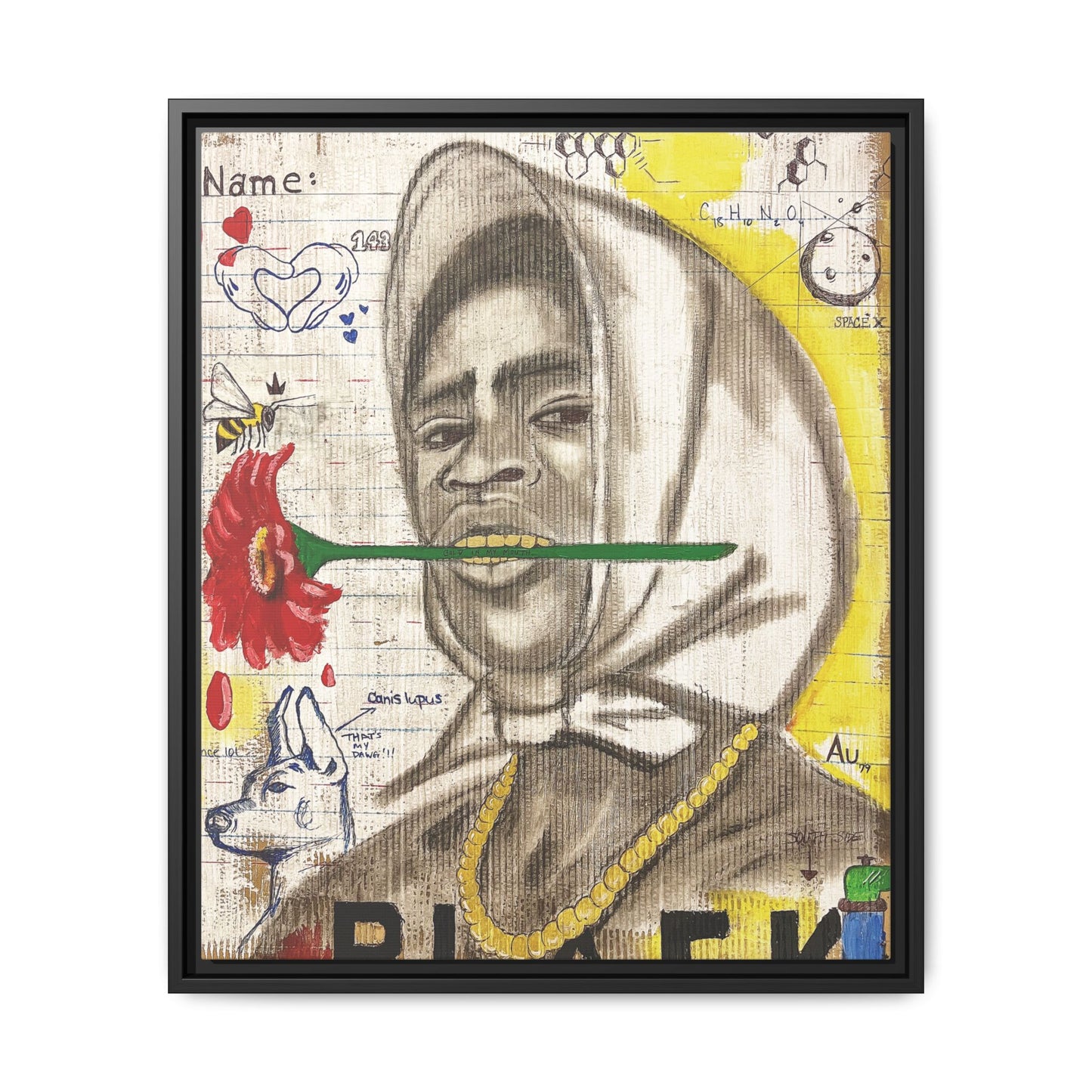 Gold In My Mouth -Framed Matte Canvas Art