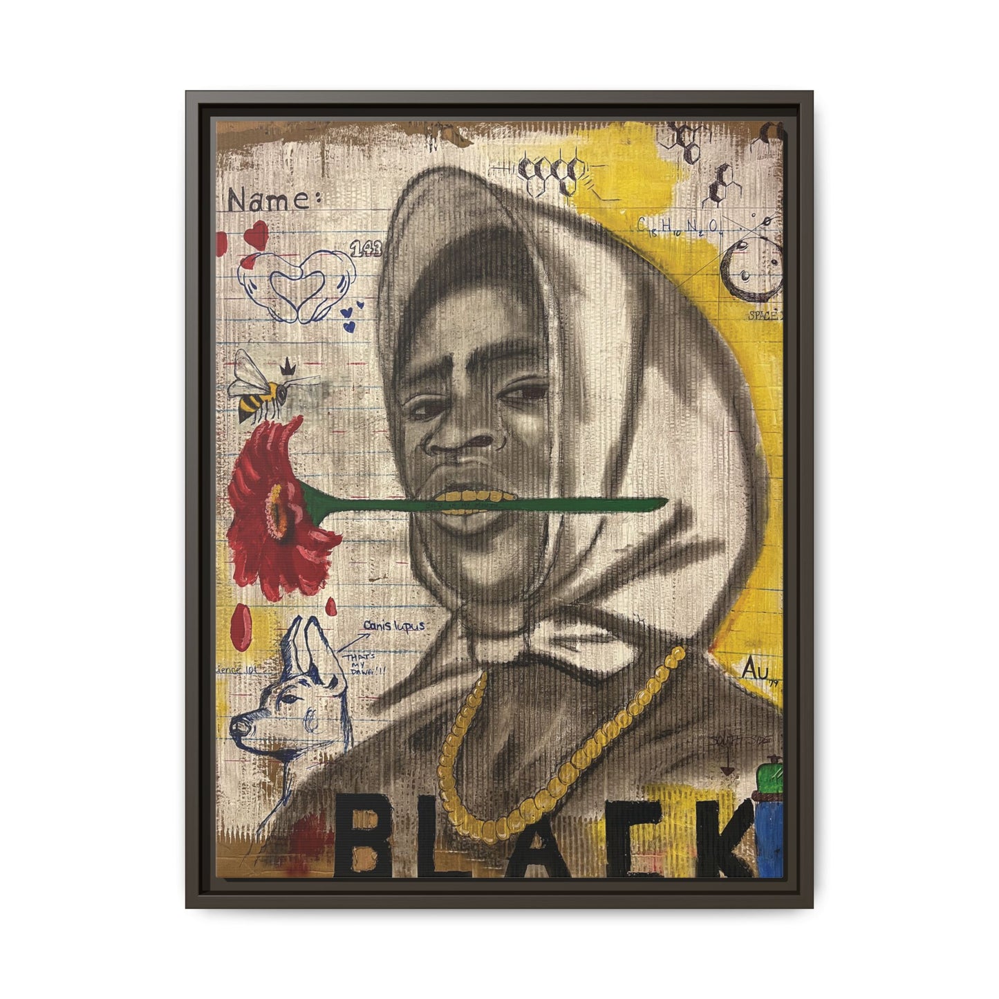 Gold In My Mouth -Framed Matte Canvas Art