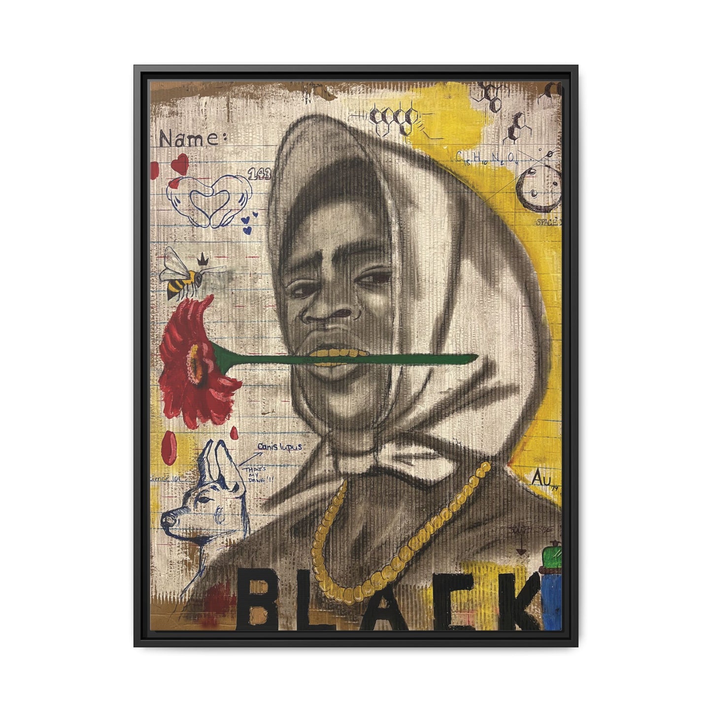 Gold In My Mouth -Framed Matte Canvas Art