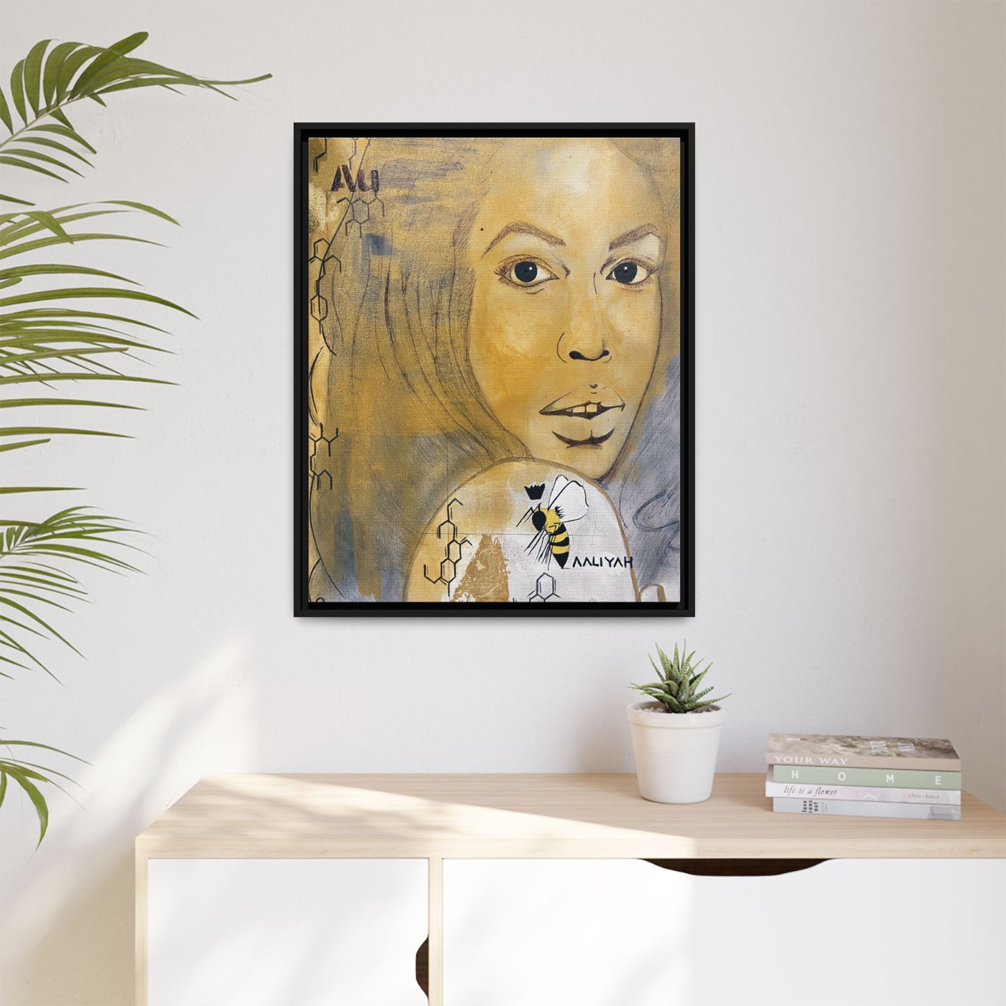 Aaliyah -Multi-Color Framed Matte Canvas