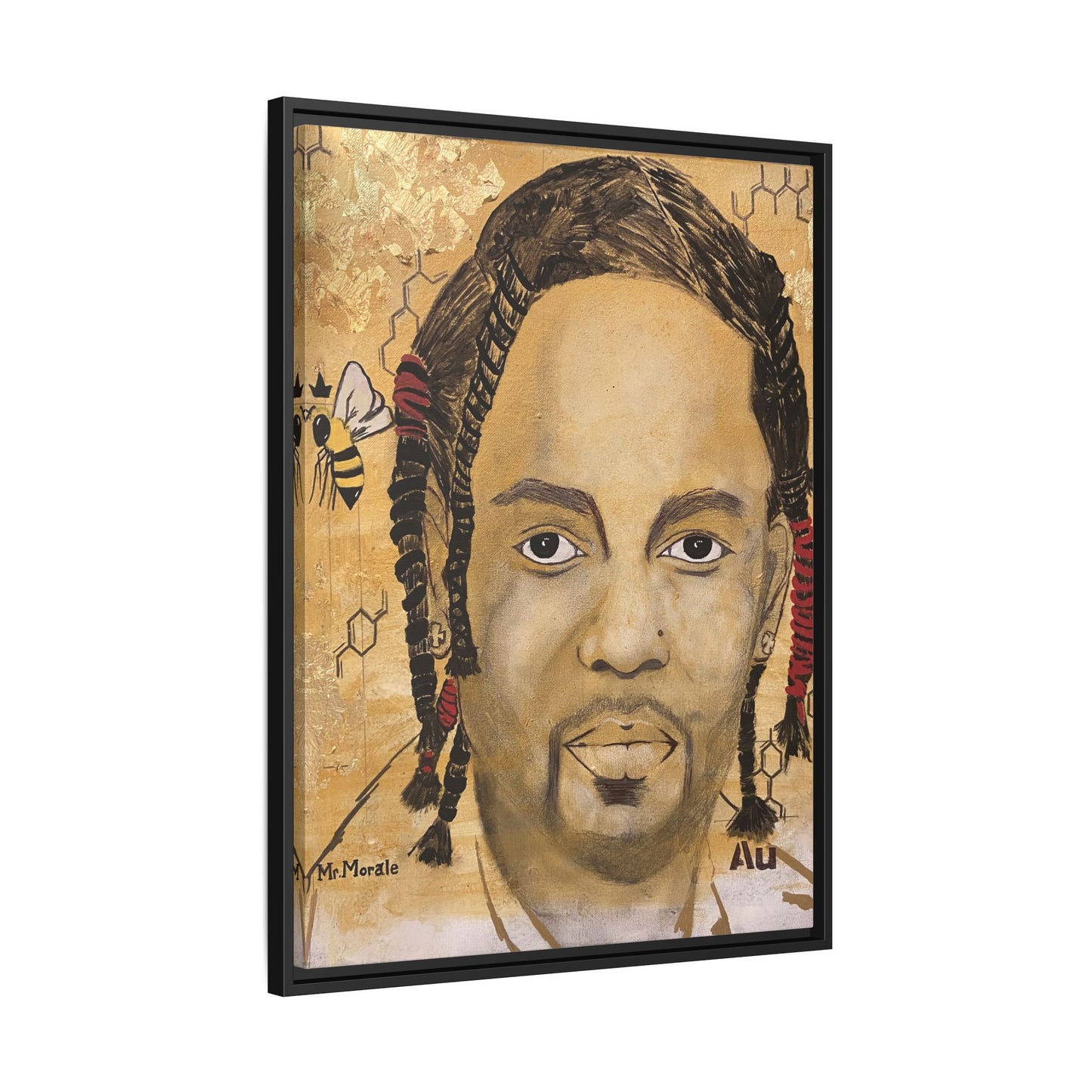 Mr. Morale- Gold "Au" Series Framed Matte Canvas Art