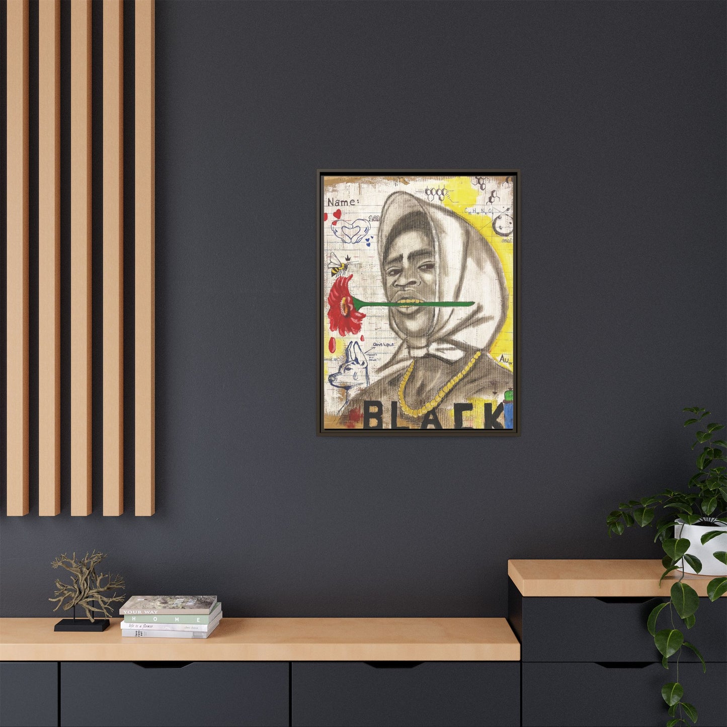 Gold In My Mouth -Framed Matte Canvas Art