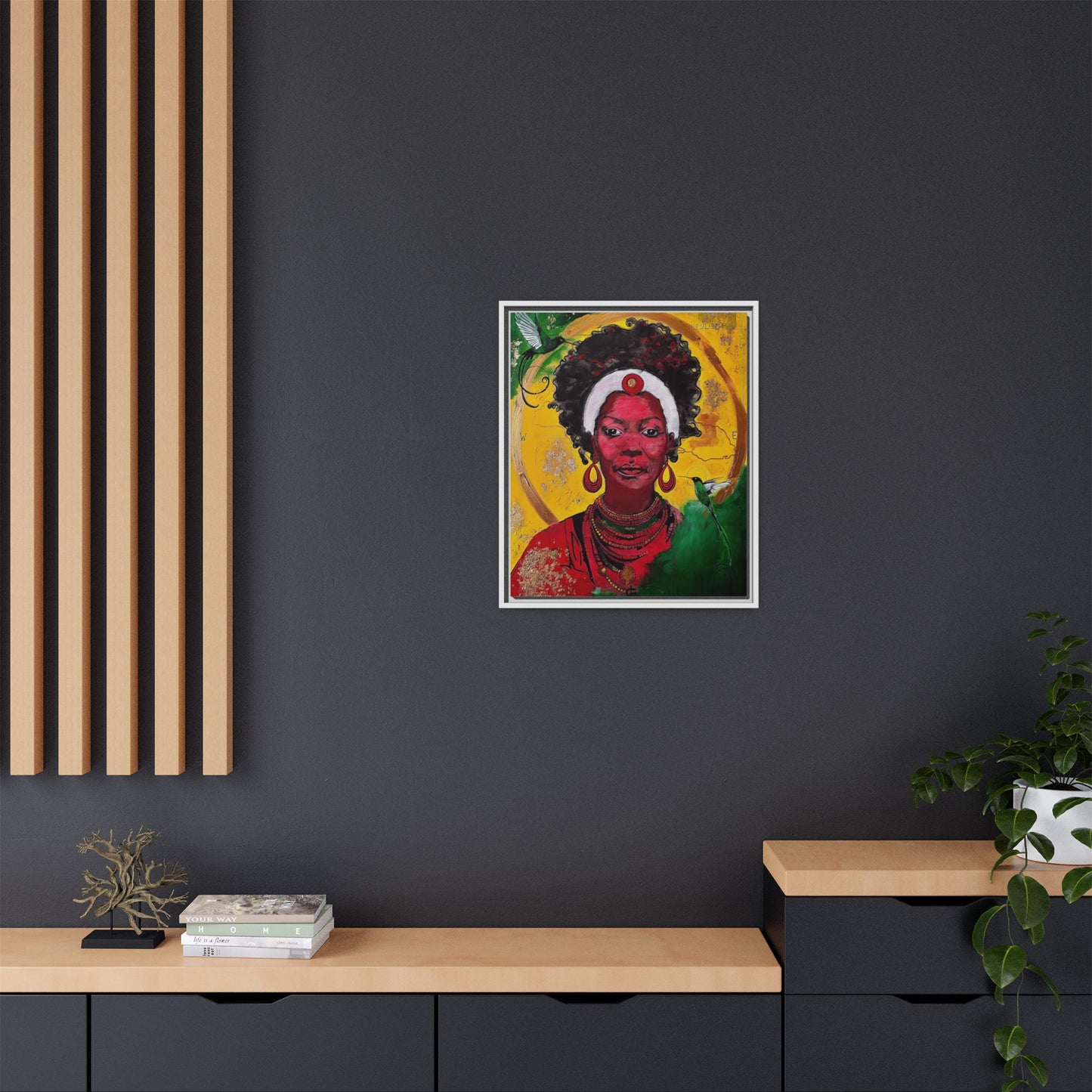 "Love from the Ancestors, meeting in Sun" -Framed Matte Canvas Art