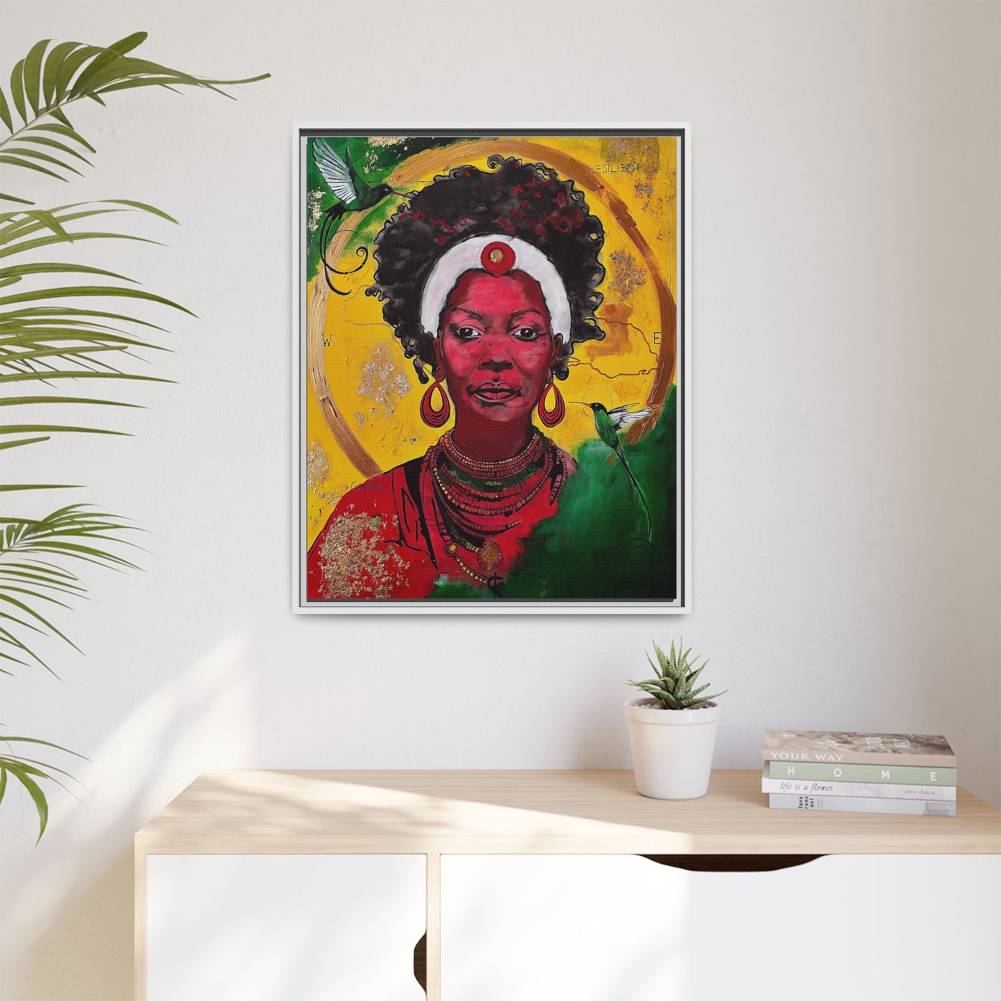 "Love from the Ancestors, meeting in Sun" -Framed Matte Canvas Art