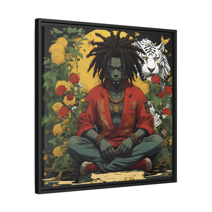 AfroBotRai White Tiger Meditation "Meditation" Canvas Gallery Wraps