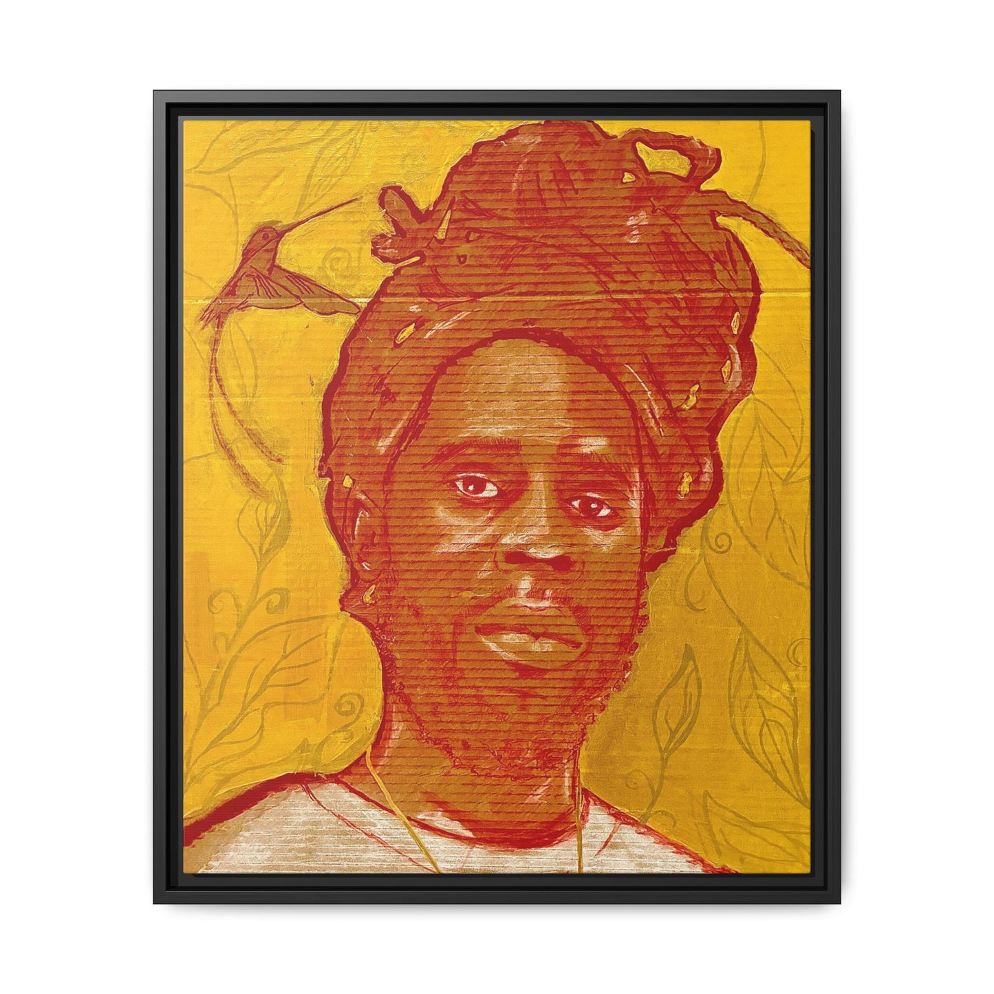 Chronixx "Eternal Light"- Framed Matte Canvas Portrait — Red Pencil &24k goldleaf Chronixx Art Print