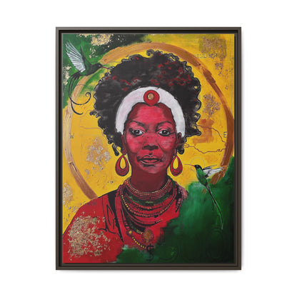 "Love from the Ancestors, meeting in Sun" -Framed Matte Canvas Art