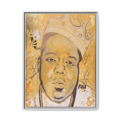 Biggie Smalls - Gold "Au" Series Framed Multi-Color Canvas Art  Hip Hop Culture
