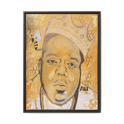 Biggie Smalls - Gold "Au" Series Framed Multi-Color Canvas Art  Hip Hop Culture