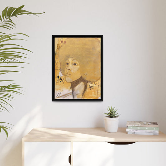 Angela Davis- Gold "Au" Series Framed Matte Canvas Art