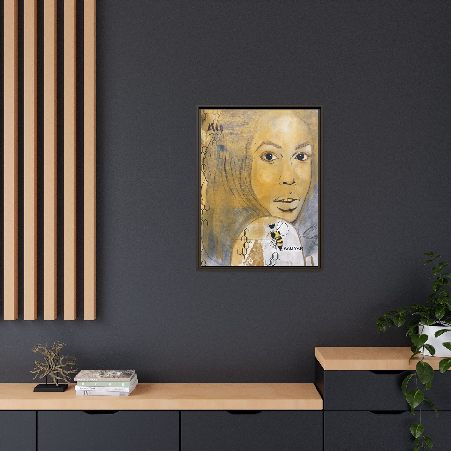 Aaliyah -Multi-Color Framed Matte Canvas