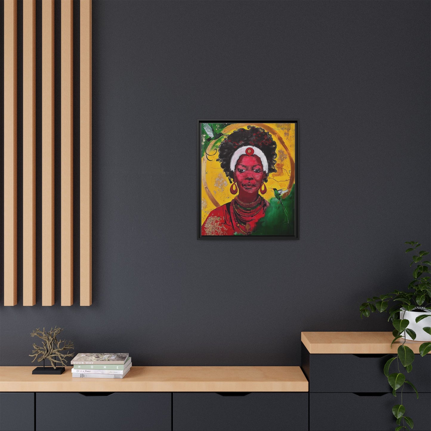 "Love from the Ancestors, meeting in Sun" -Framed Matte Canvas Art