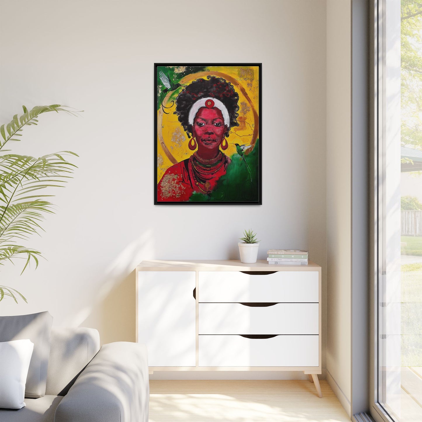 "Love from the Ancestors, meeting in Sun" -Framed Matte Canvas Art