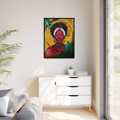 "Love from the Ancestors, meeting in Sun" -Framed Matte Canvas Art