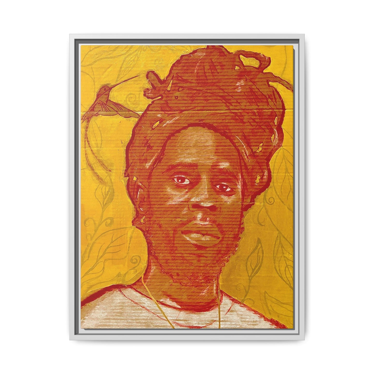 Chronixx "Eternal Light"- Framed Matte Canvas Portrait — Red Pencil &24k goldleaf Chronixx Art Print